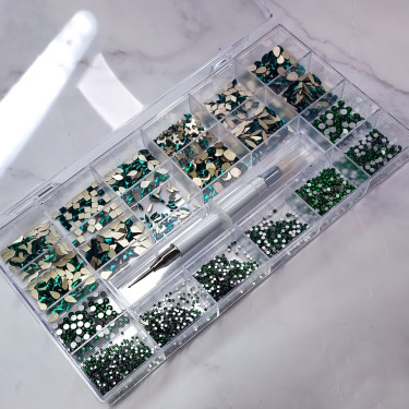 Box Luxus Strass Grün